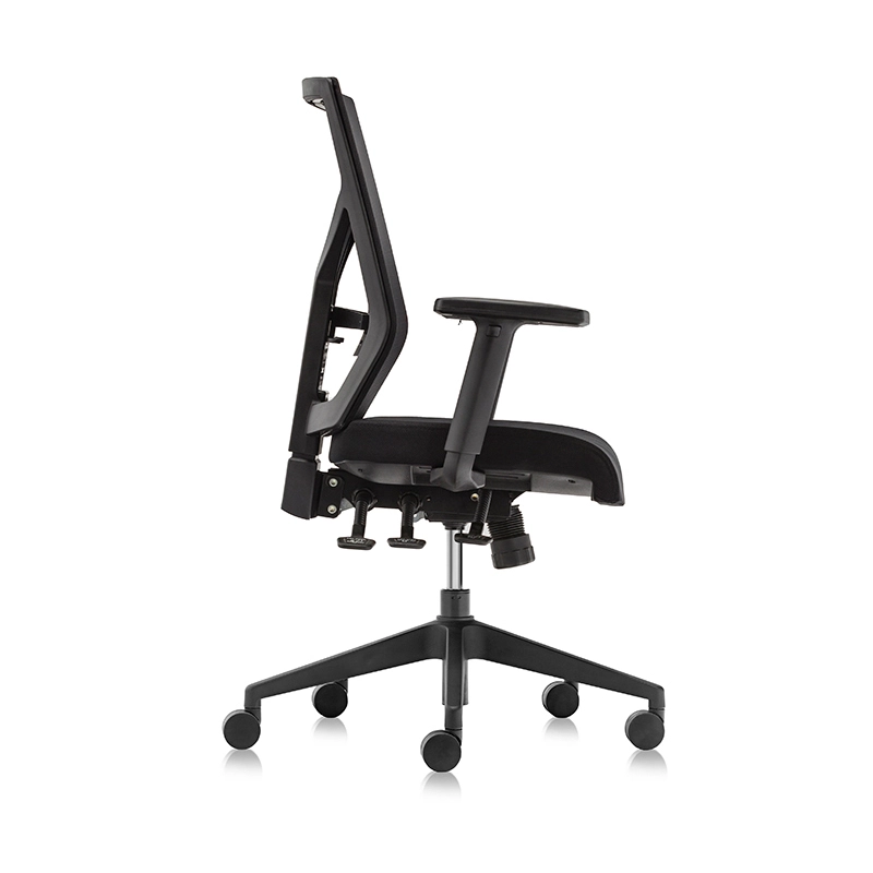 Black Mesh Back and Seat Ergonomic Office Chair with Arms-T1 Kick