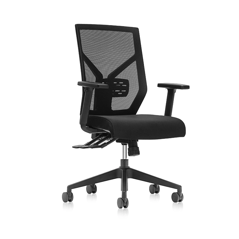 Black Mesh Back and Seat Ergonomic Office Chair with Arms-T1 Kick