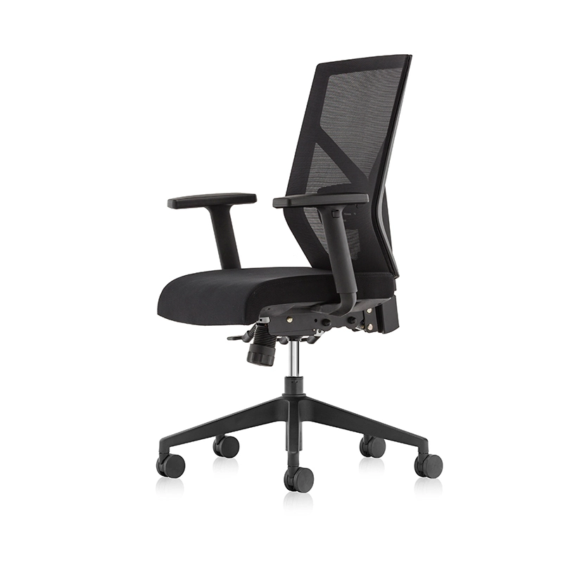 Black Mesh Back and Seat Ergonomic Office Chair with Arms-T1 Kick