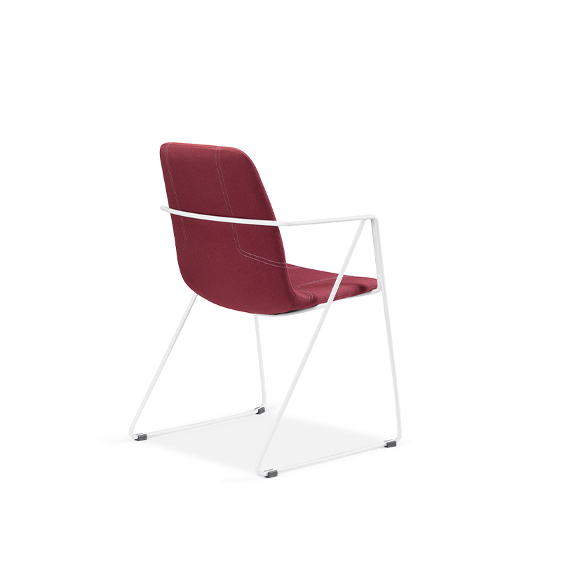 Modern Fabric Office Visitor Chair with Arms-V6-TRA-SW