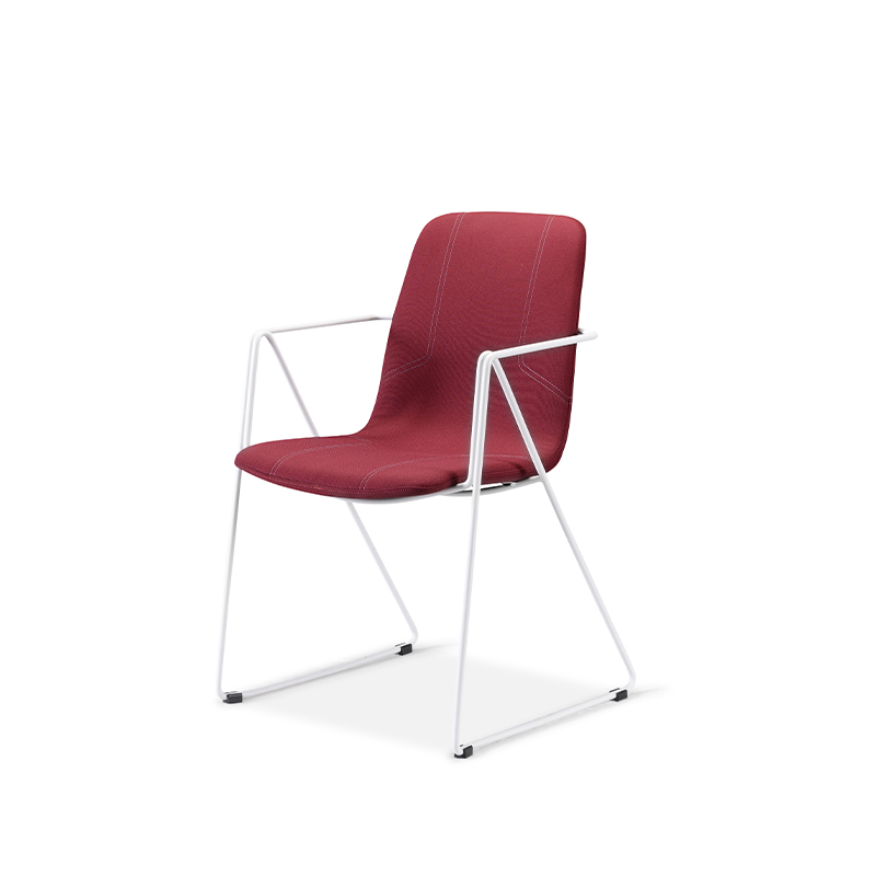 Modern Fabric Office Visitor Chair with Arms-V6-TRA-SW