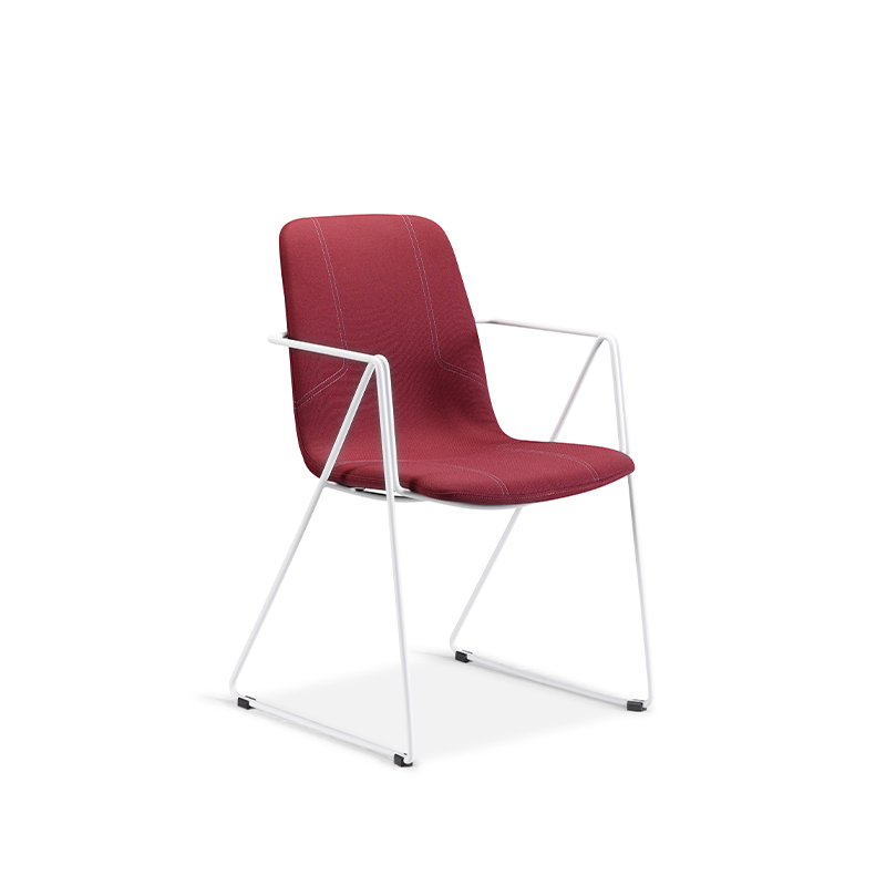 Modern Fabric Office Visitor Chair with Arms-V6-TRA-SW