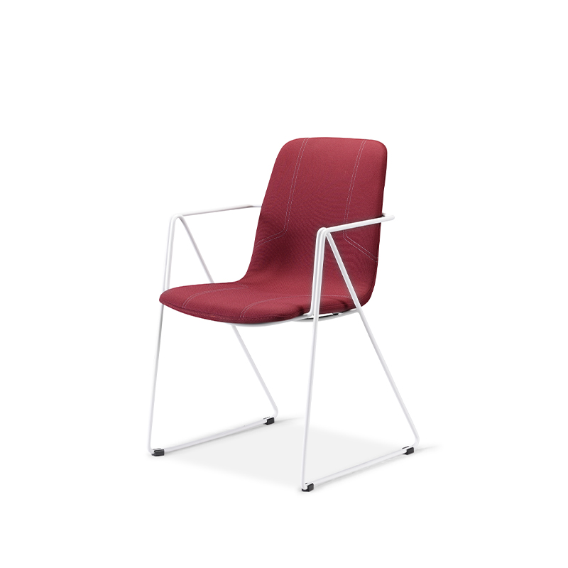 Modern Fabric Office Visitor Chair with Arms-V6-TRA-SW